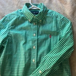 Boys Ralph Lauren Button Down Gingham Shirt Size 8